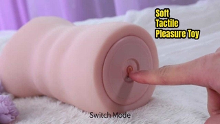 ハンズフリーペニストレーニング用自動男性オナホール、7つの突き出しと3つのバイブを備えたリアルなダッチワイフ