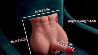 Soft TPR Male Thrusting Dildo Torso Masturbator Sex Doll With Thrusting Vibrating